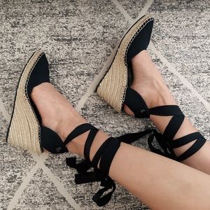 ASOS Black Espadrillas Wedges
